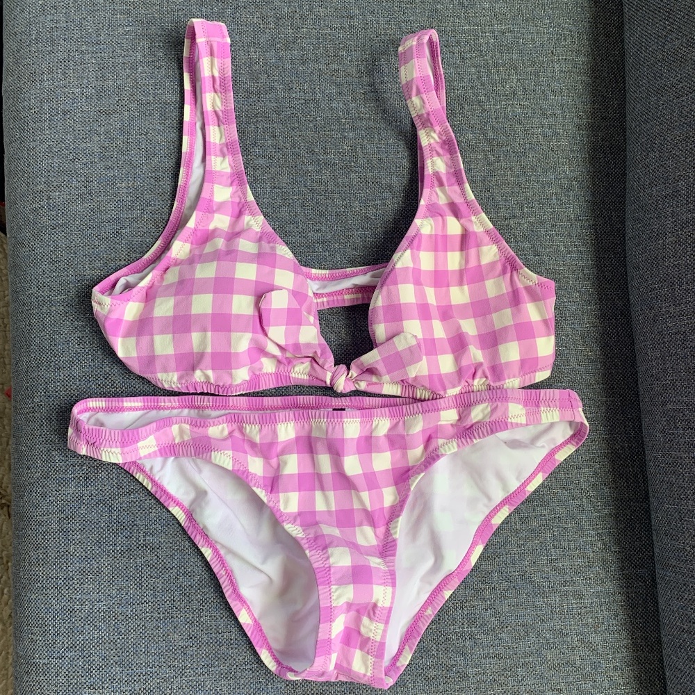 NWT Oversize Matte Gingham Bikini - Size M